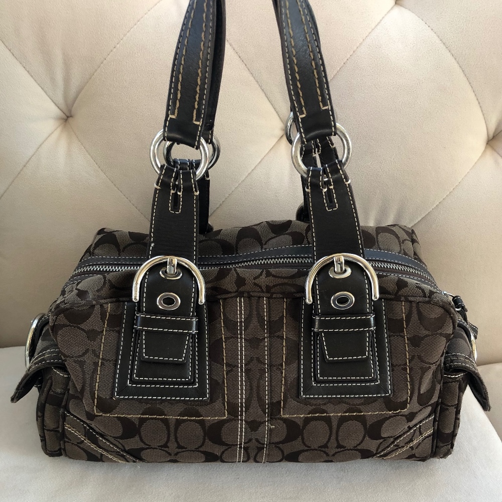 Coach Brown Mia Canvas Signature Bag